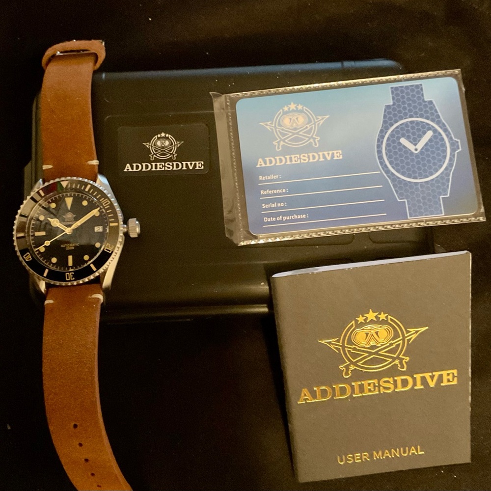 Handsome EUC Addiesdive Automatic Dive Watch w Bo… - image 10